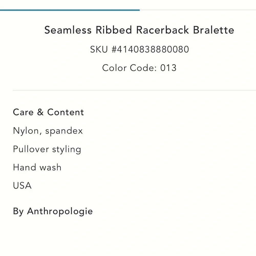 Anthropologie Seamless Ribbed racerback Bralette in Light Sand - Picture 4 of 6